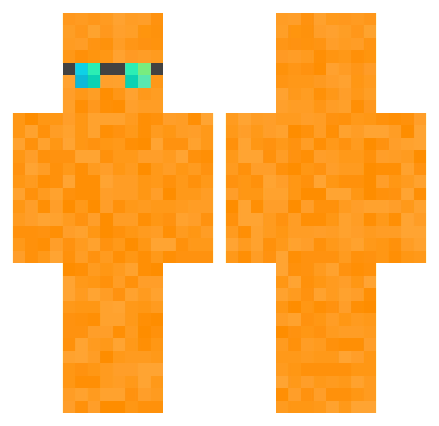 binMick Minecraft skin, front and back view