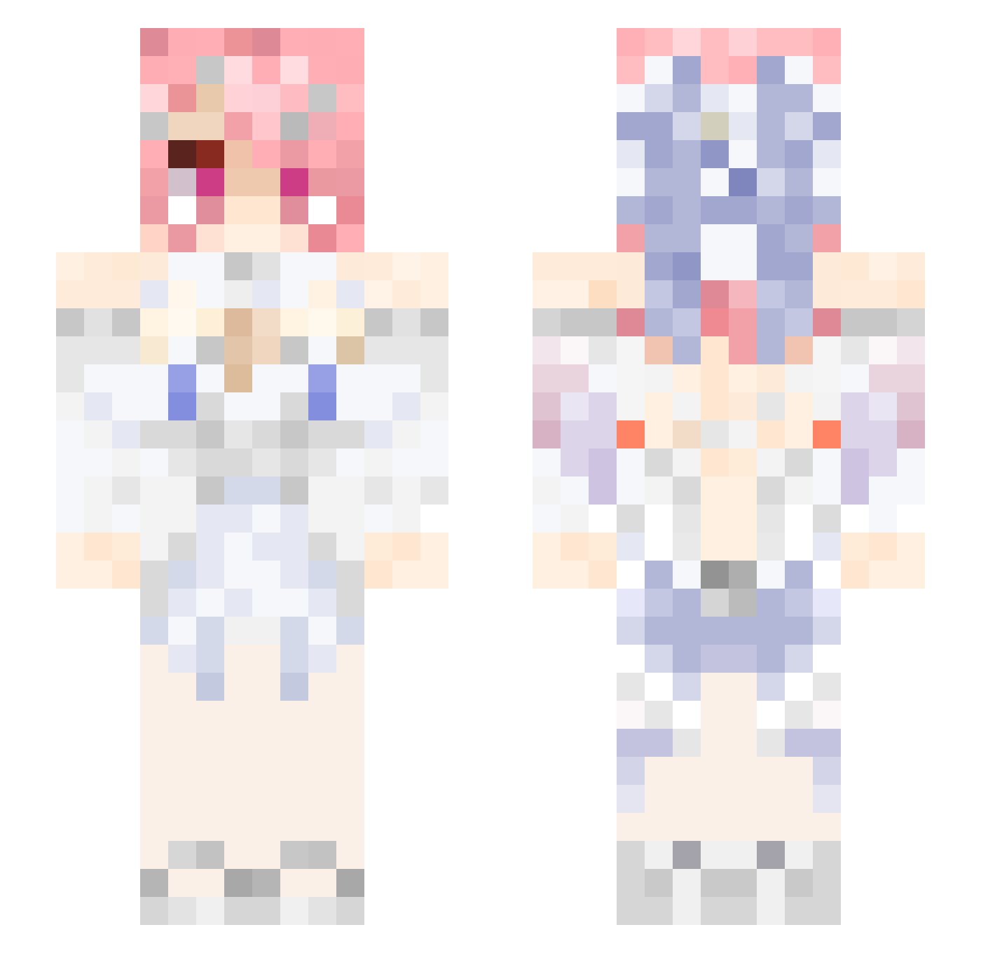 SlayedByViren Minecraft skin, front and back view