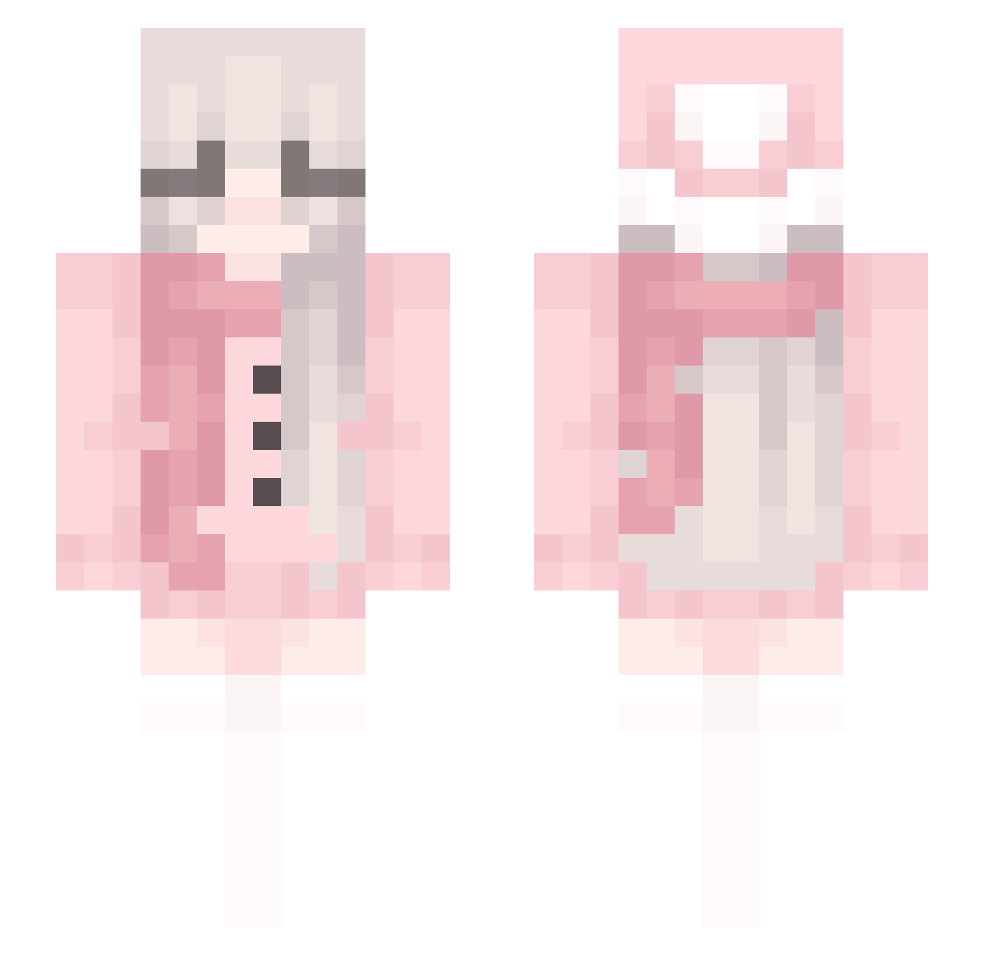 Yulleaf Minecraft skin, front and back view