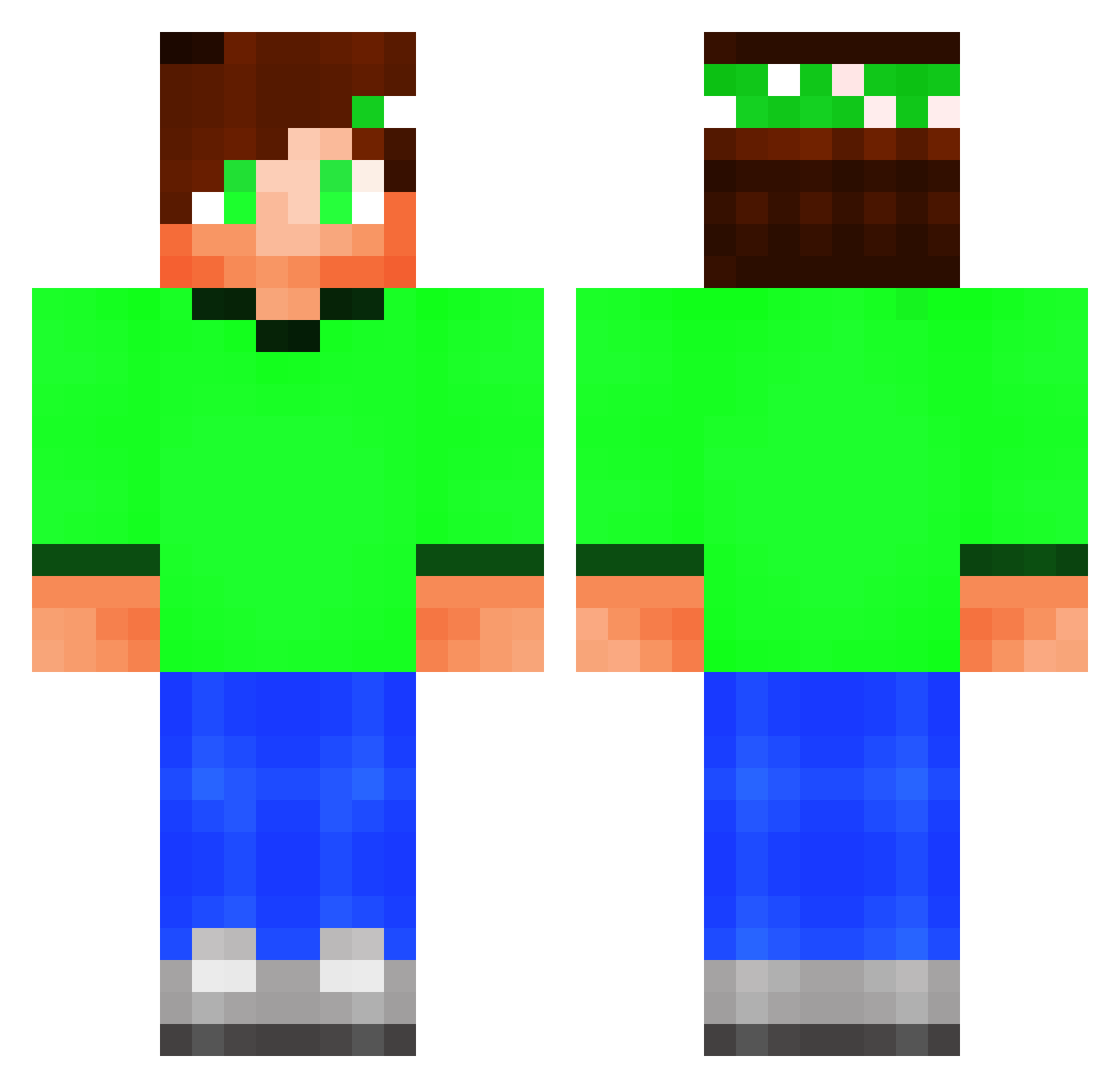 tomattu Minecraft skin, front and back view