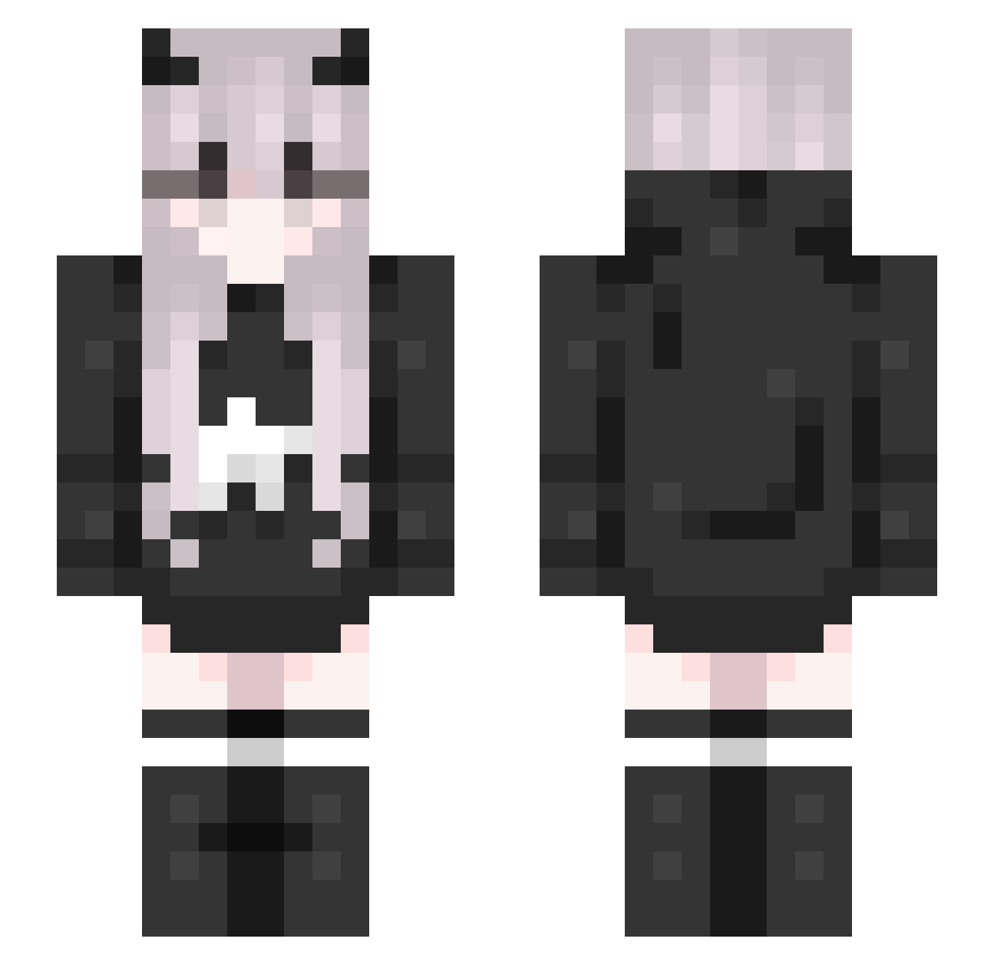 Sxdzaku Minecraft skin, front and back view