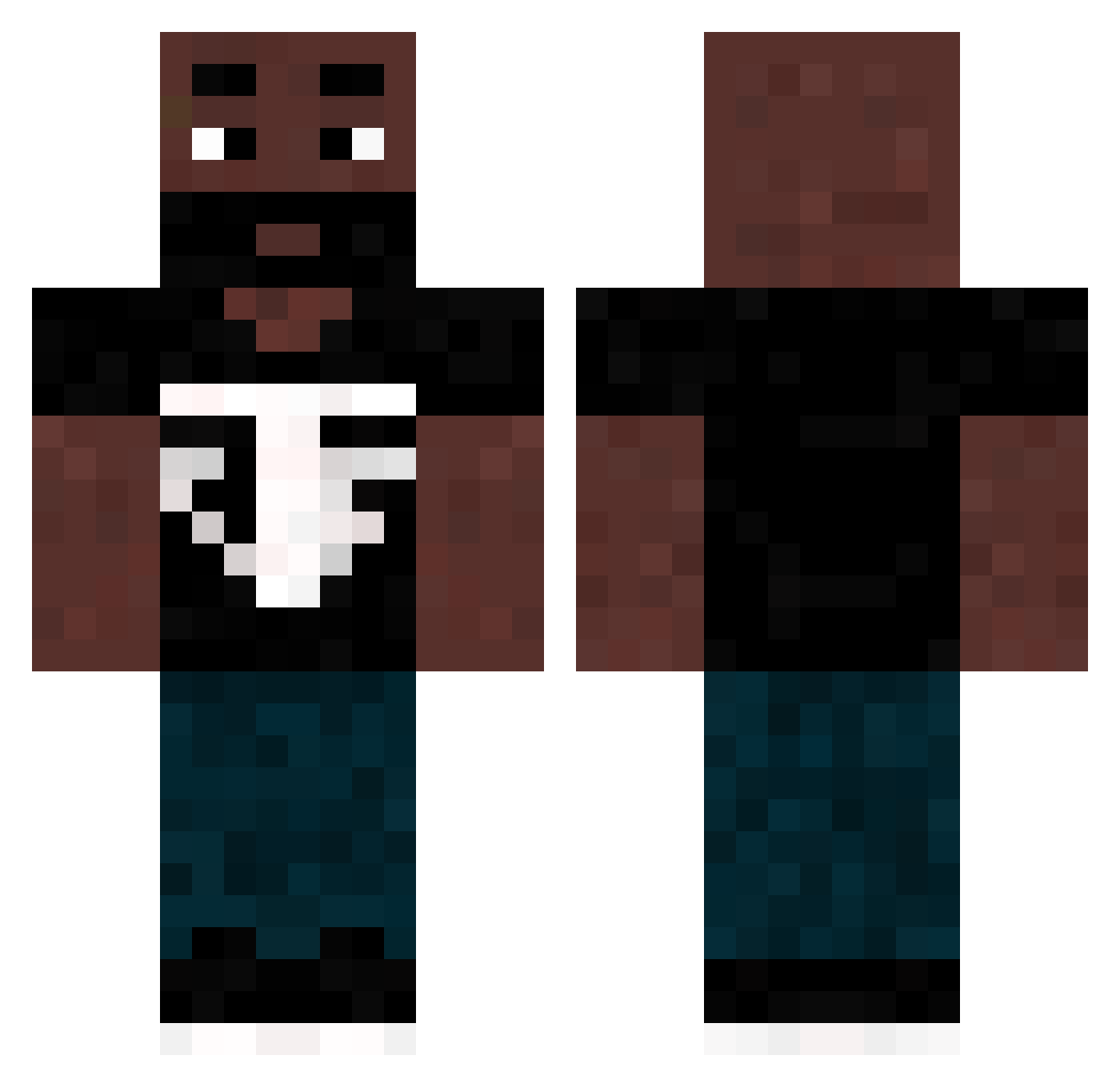 VELTA0 Minecraft skin, front and back view
