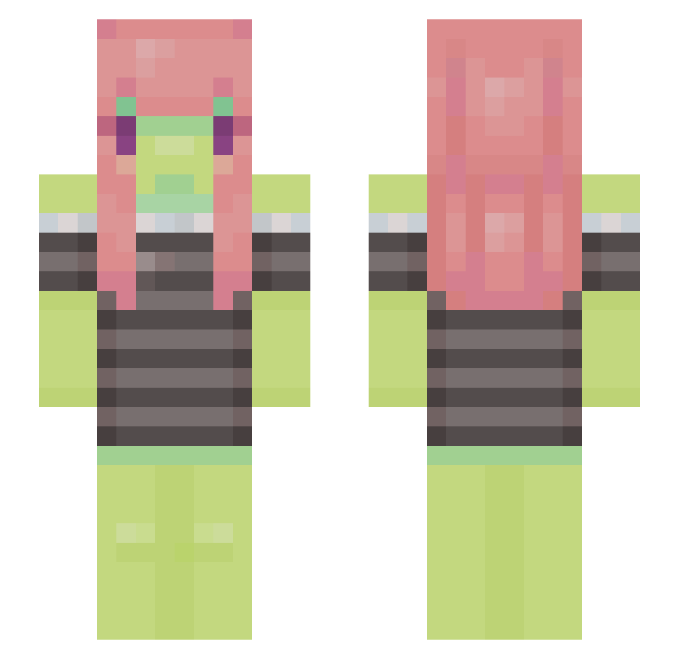 copiq Minecraft skin, front and back view