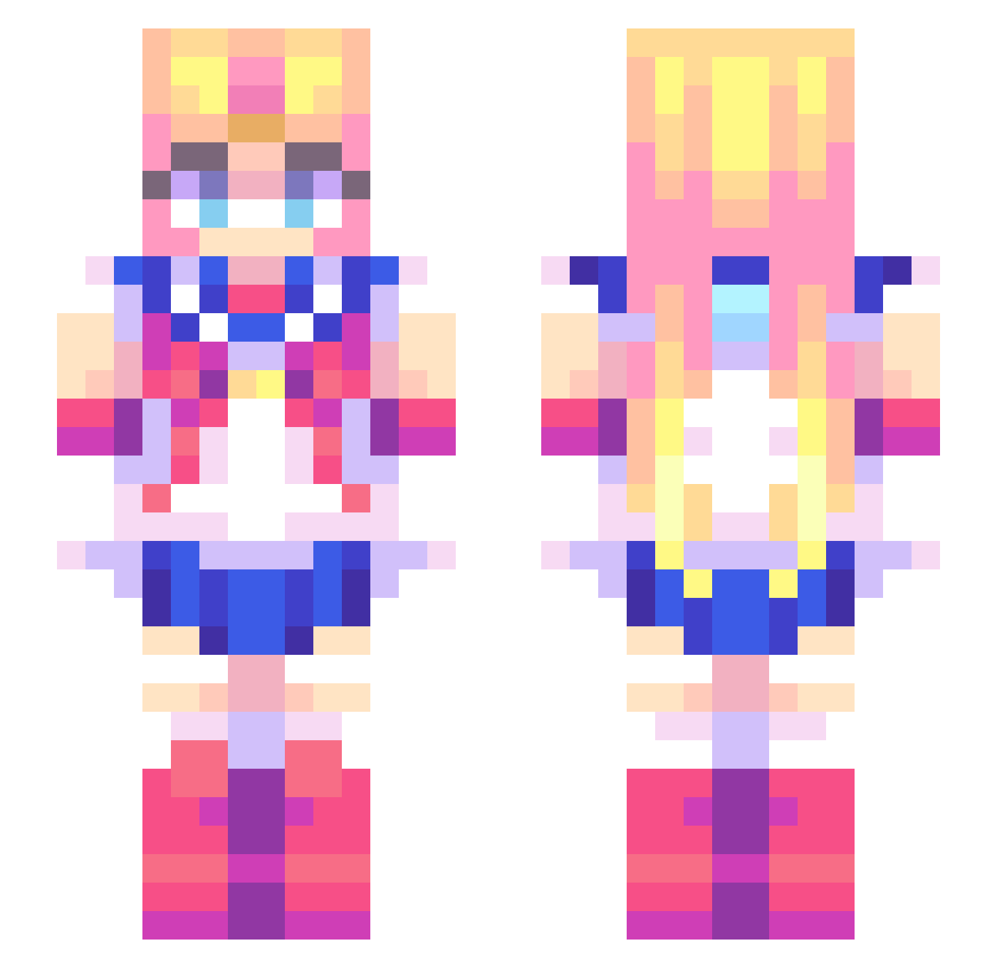 minatz Minecraft skin, front and back view