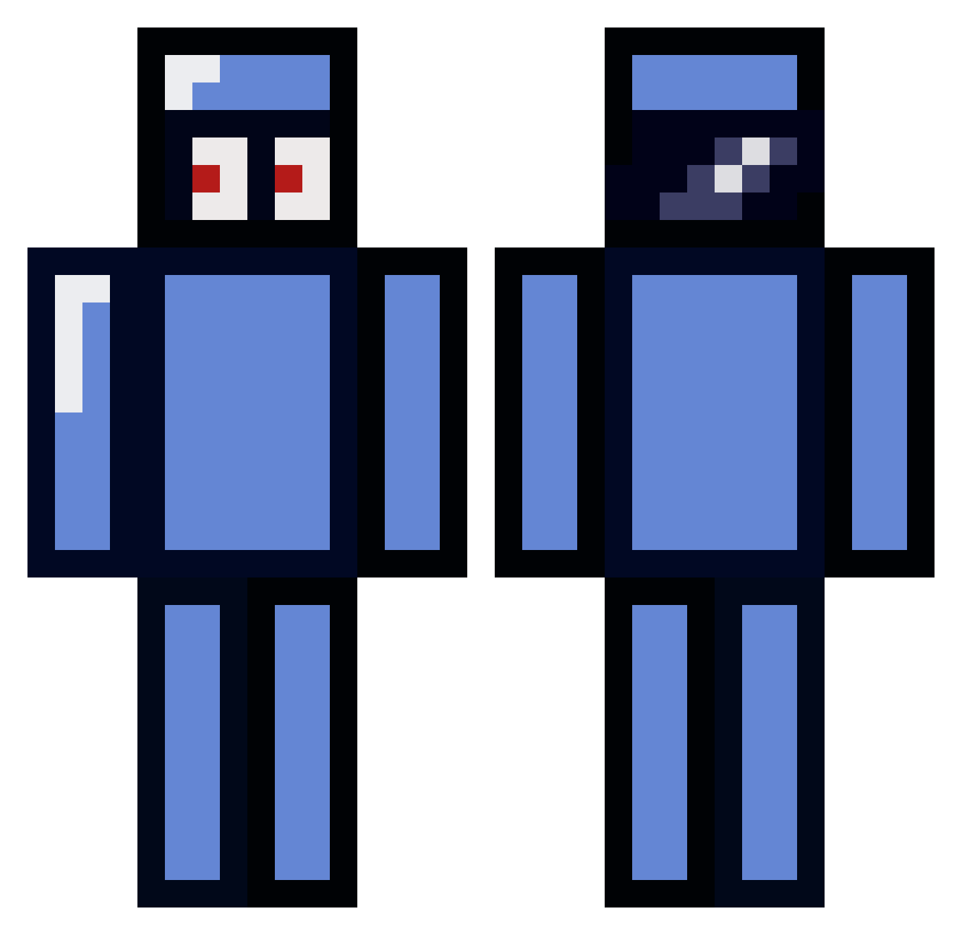 RandomRods Minecraft skin, front and back view