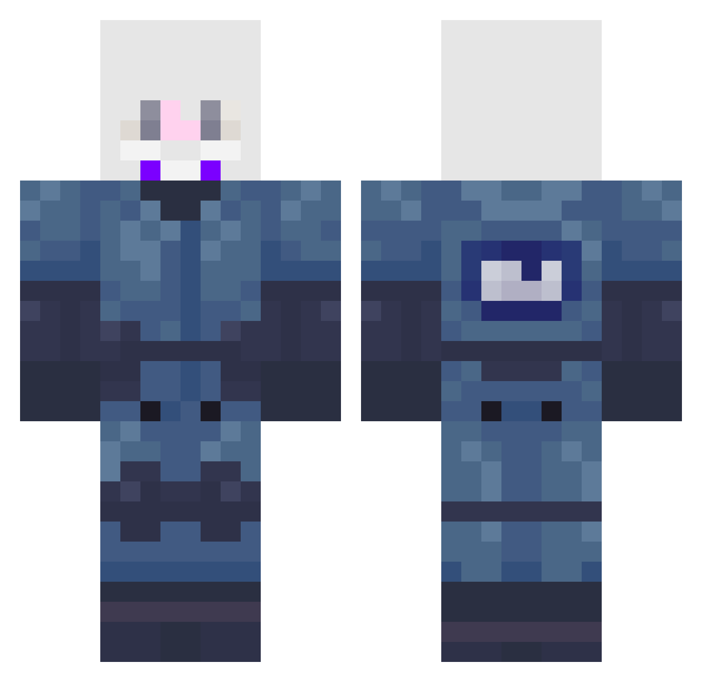 LoranEight Minecraft skin, front and back view