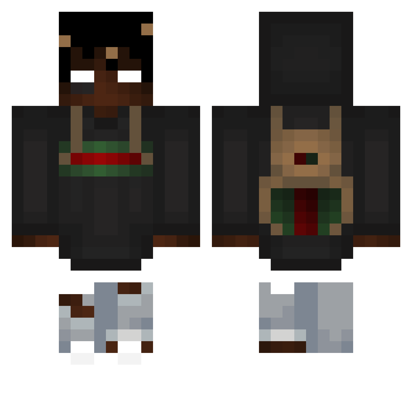 swarthy Minecraft skin, front and back view