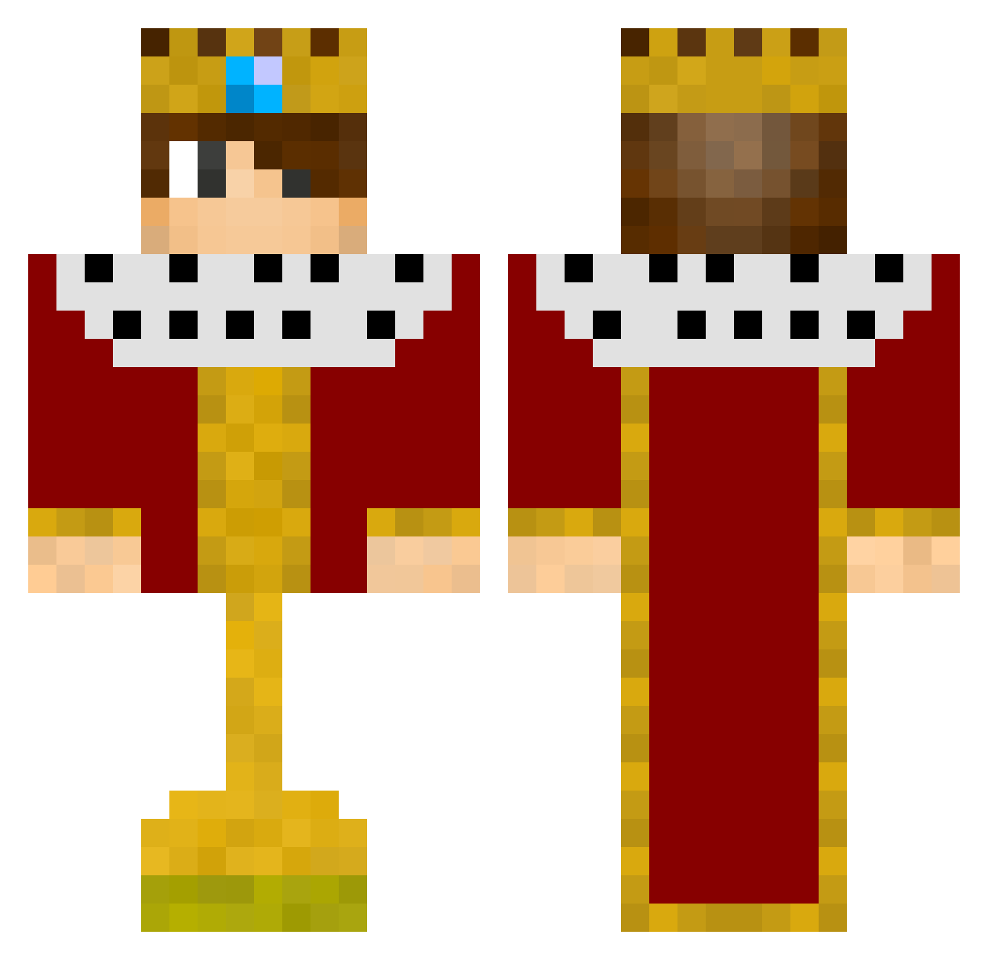 aghinbaba Minecraft skin, front and back view