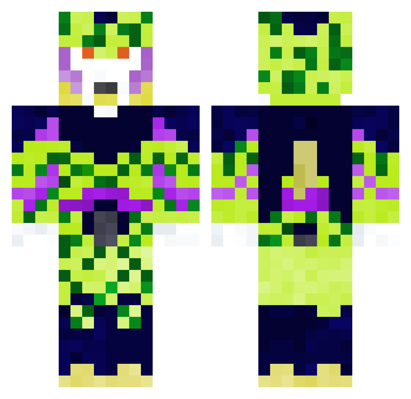 Kubajzno Minecraft skin, front and back view