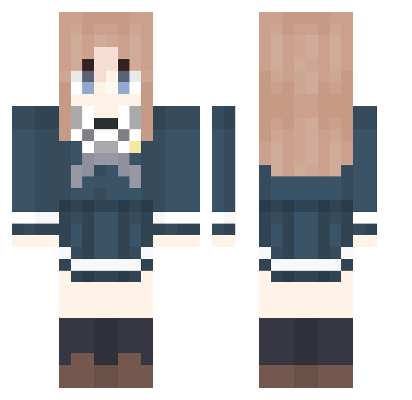 Ujico233 Minecraft skin, front and back view