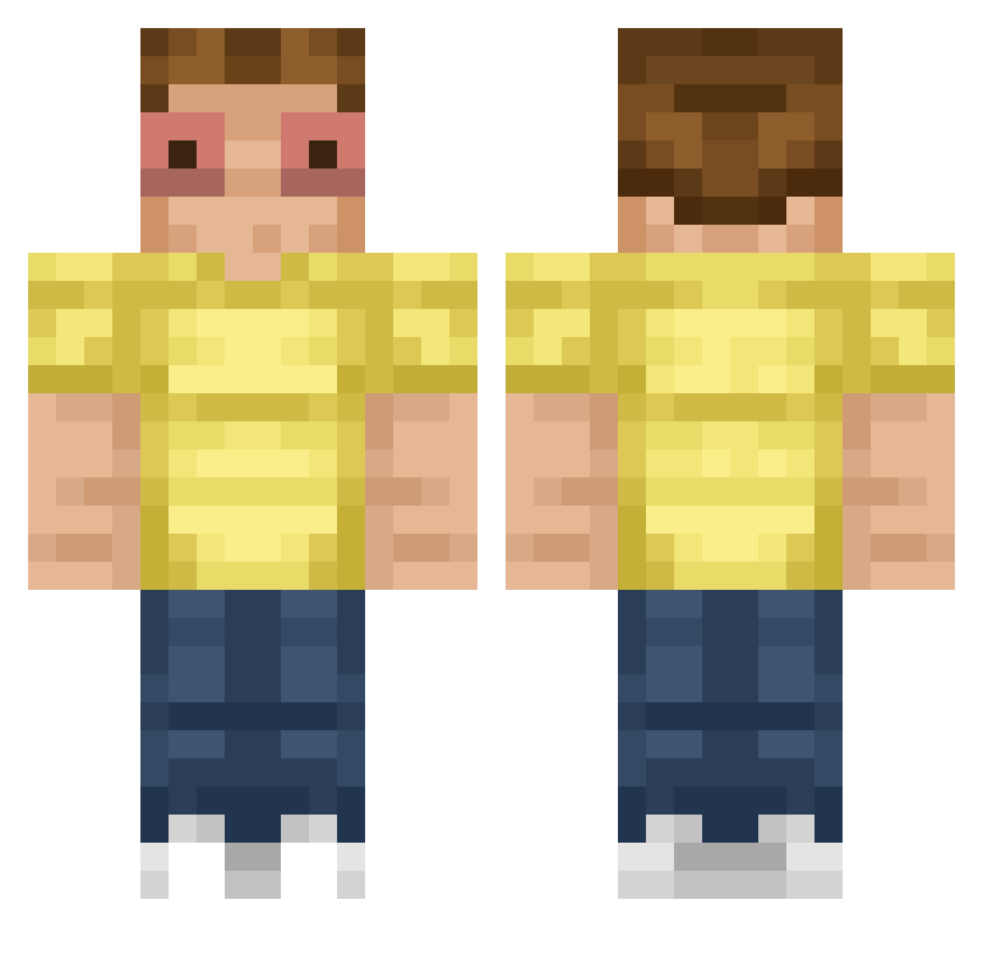 FrJetty Minecraft skin, front and back view