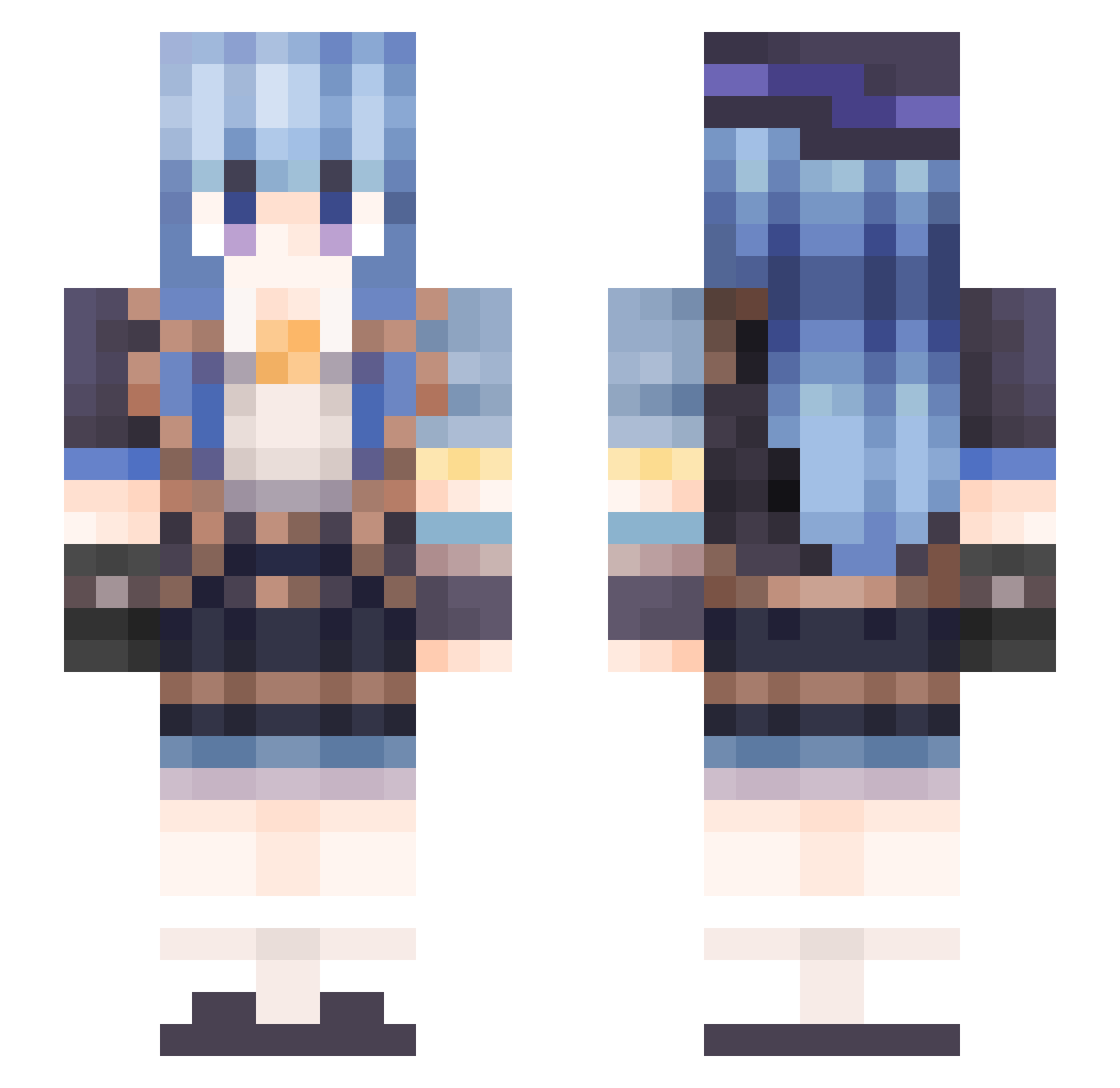 _azara Minecraft skin, front and back view