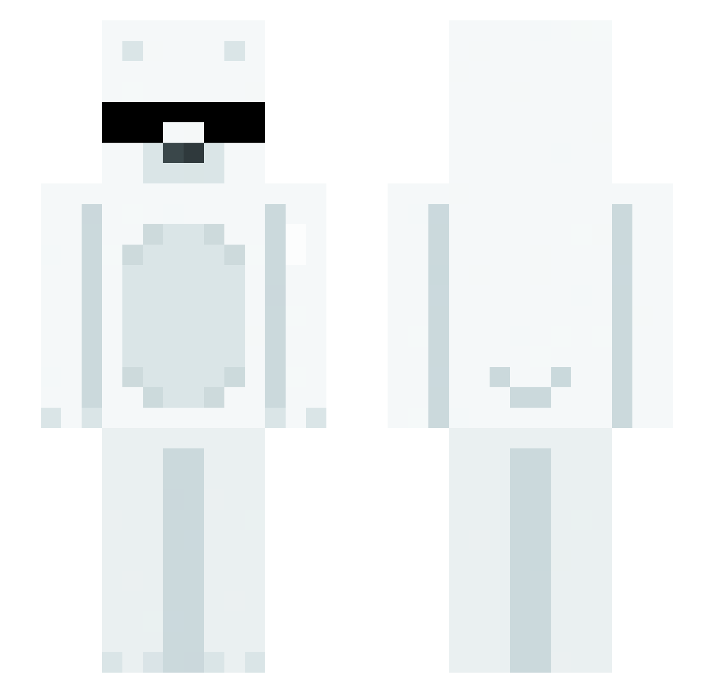 Meowsca Minecraft skin, front and back view