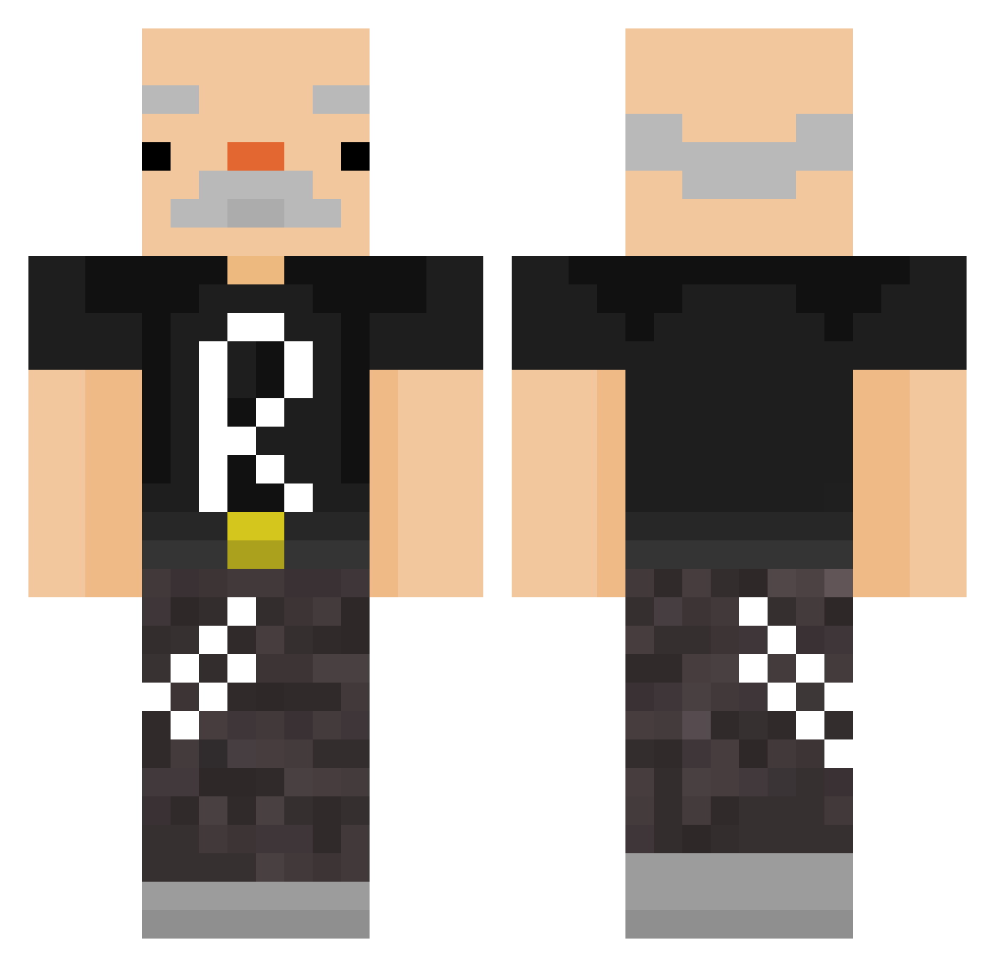 Robserlox Minecraft skin, front and back view