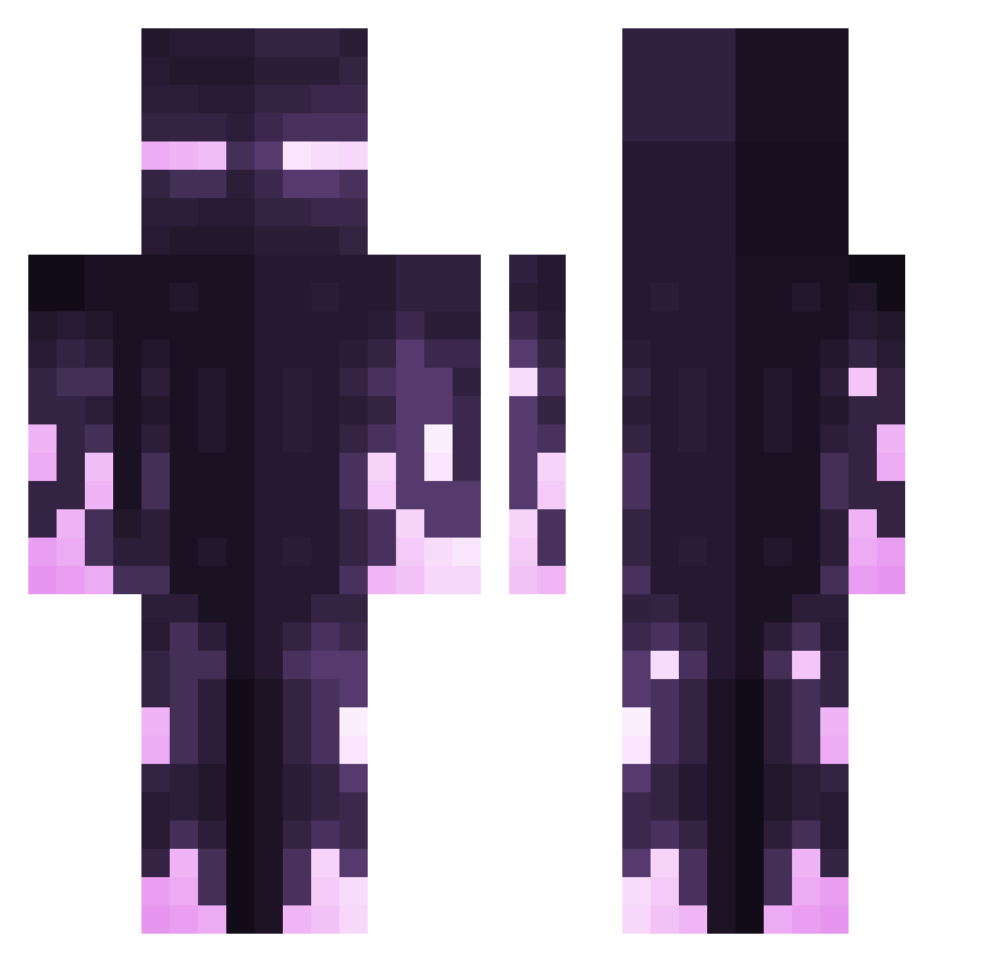 zxnv Minecraft skin, front and back view