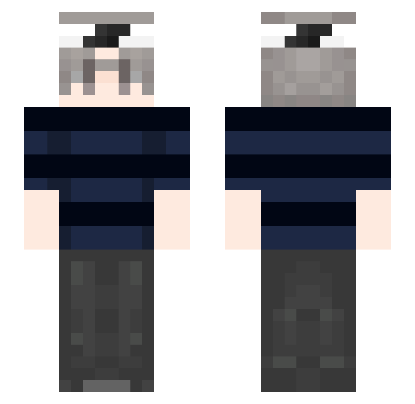Snttz Minecraft skin, front and back view