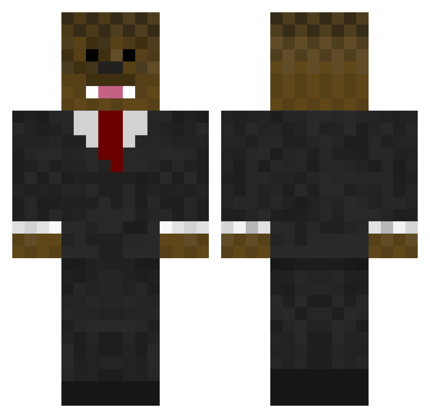 Foeboecrack Minecraft skin, front and back view