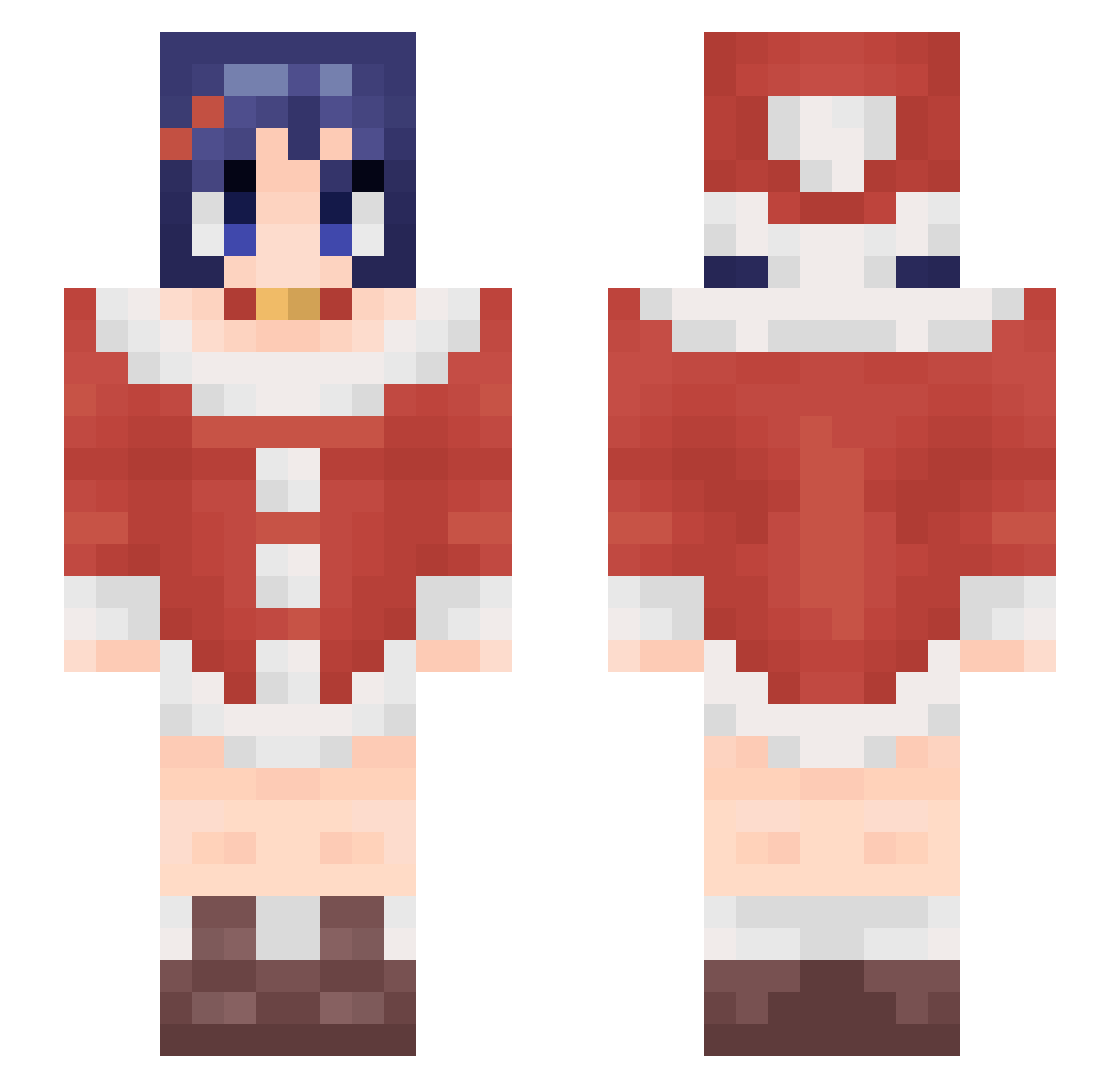 Aphsia Minecraft skin, front and back view