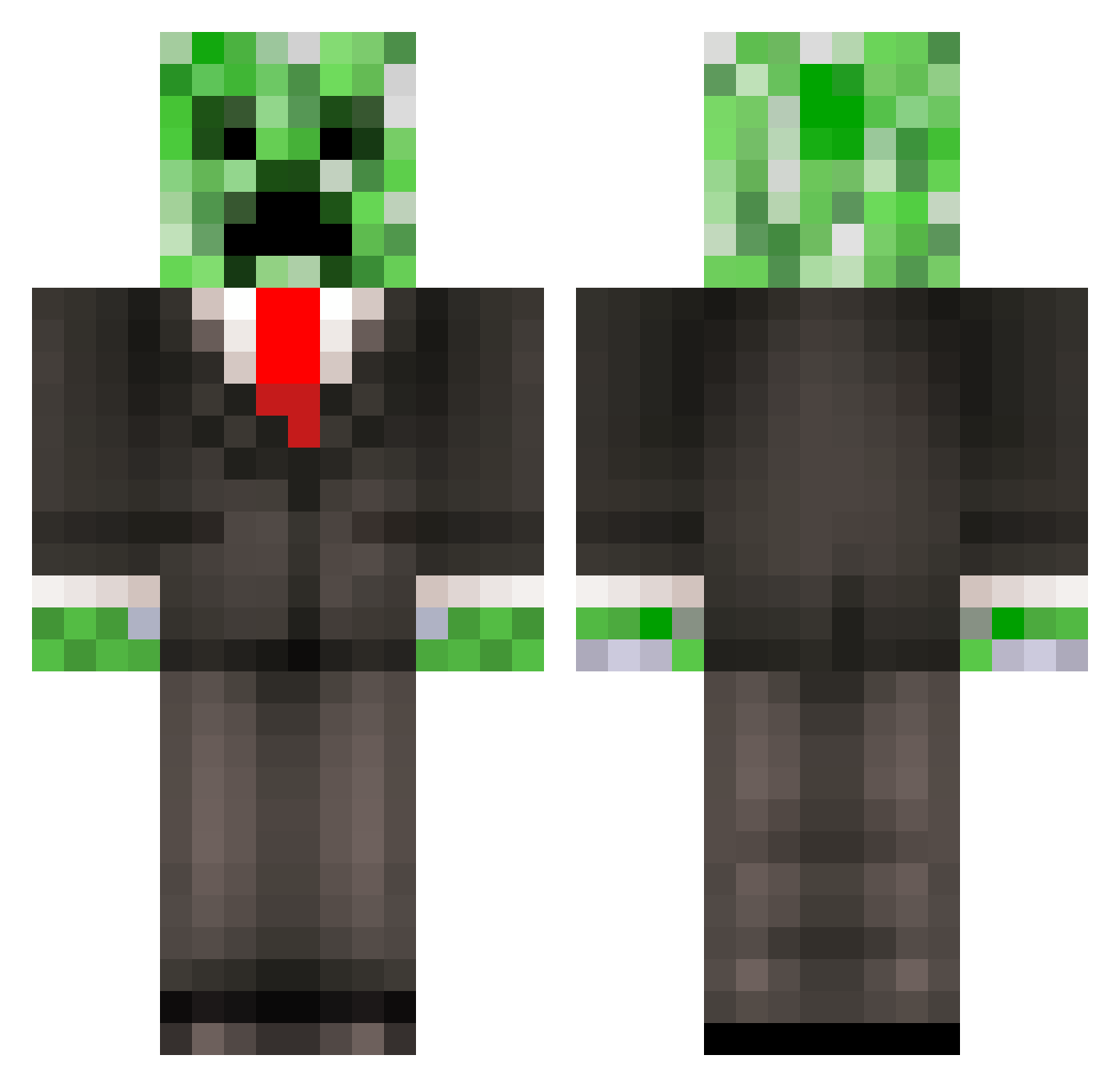 Srboom3000 Minecraft skin, front and back view