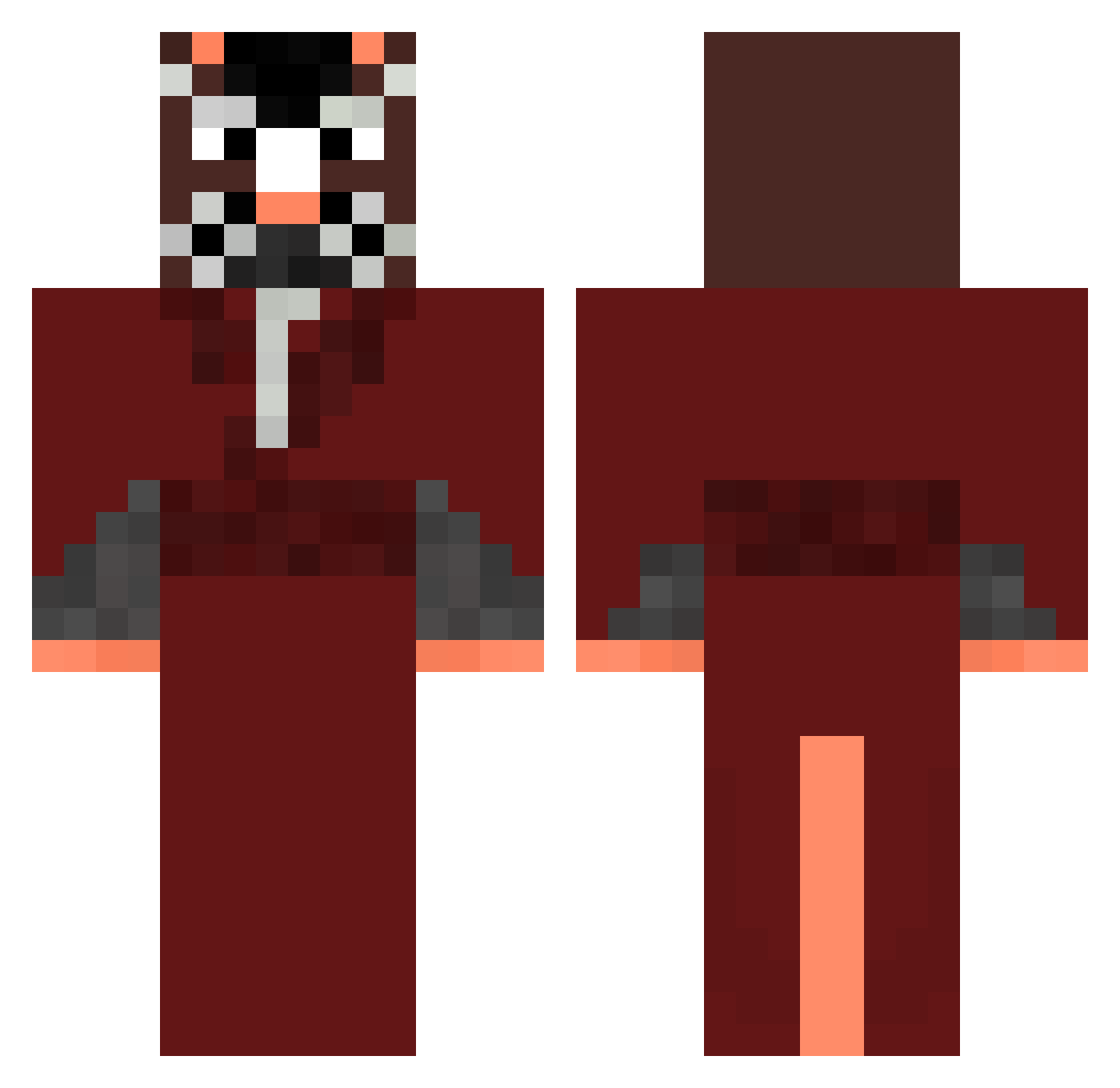 Aetherwept Minecraft skin, front and back view