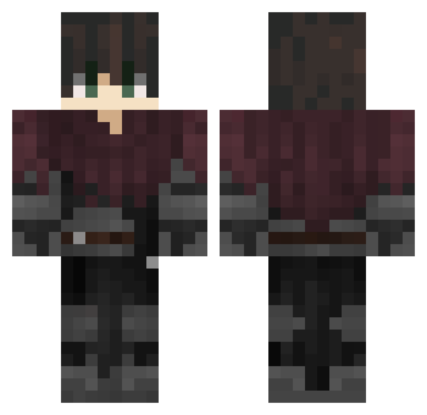 MaKasde Minecraft skin, front and back view