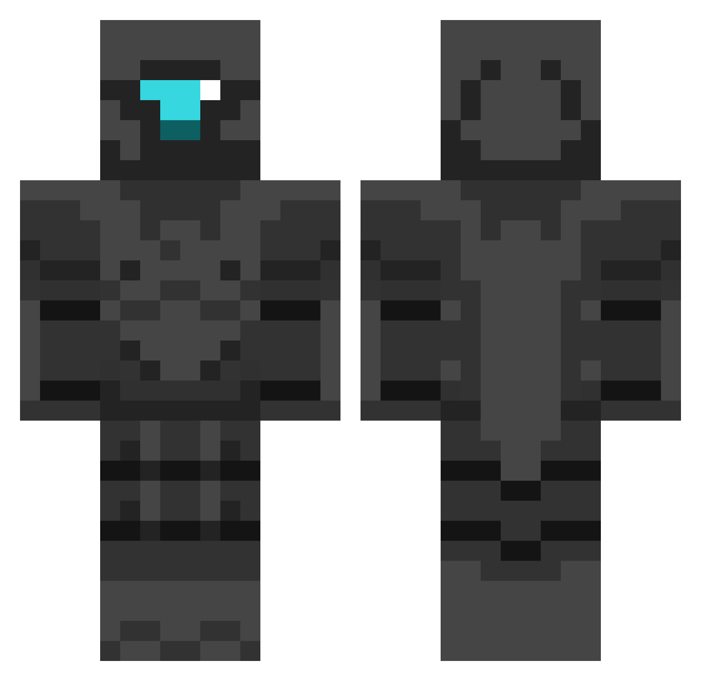 CreeperKittyFace Minecraft skin, front and back view