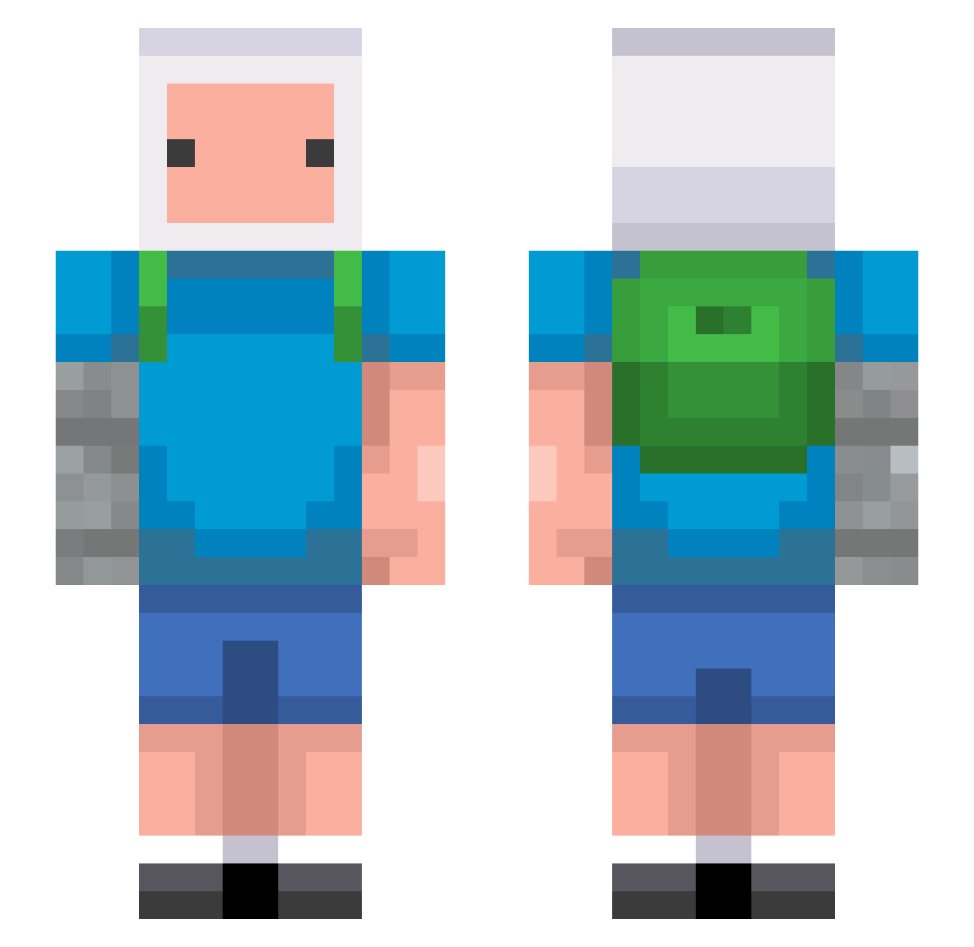 ripnmike Minecraft skin, front and back view
