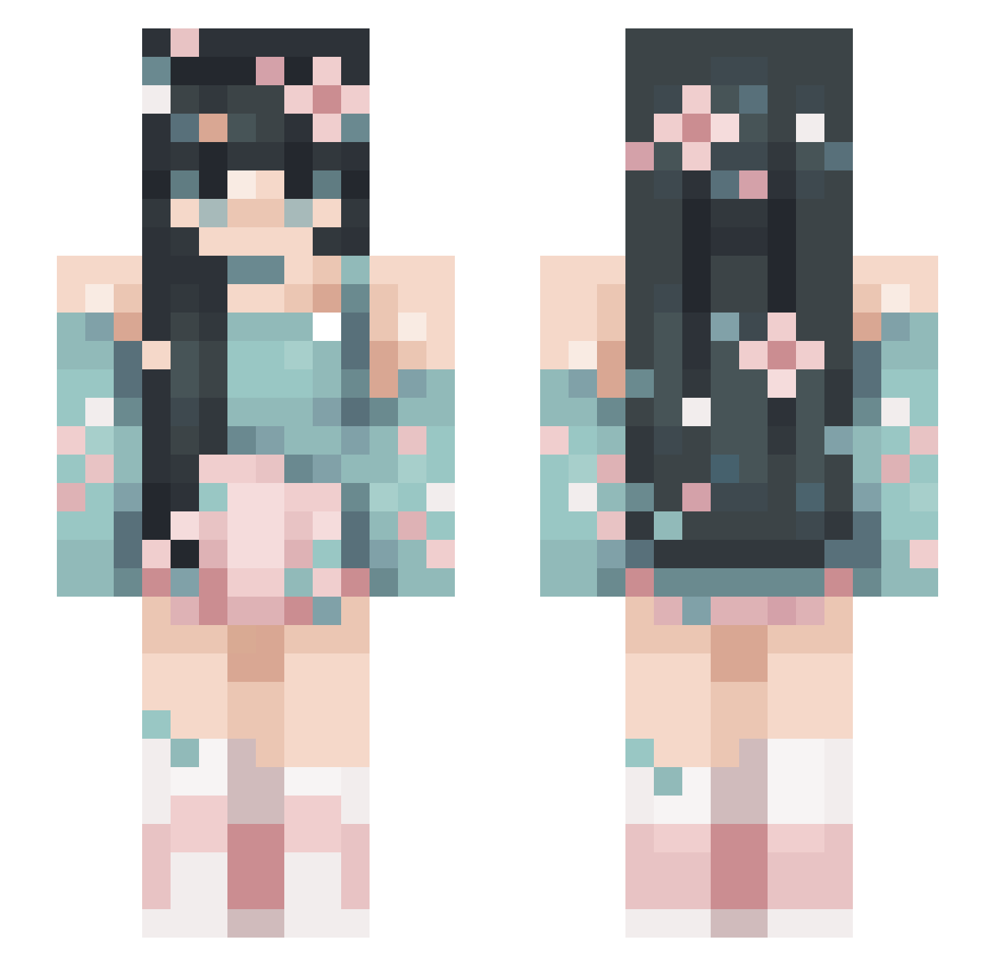 lvnaraa Minecraft skin, front and back view