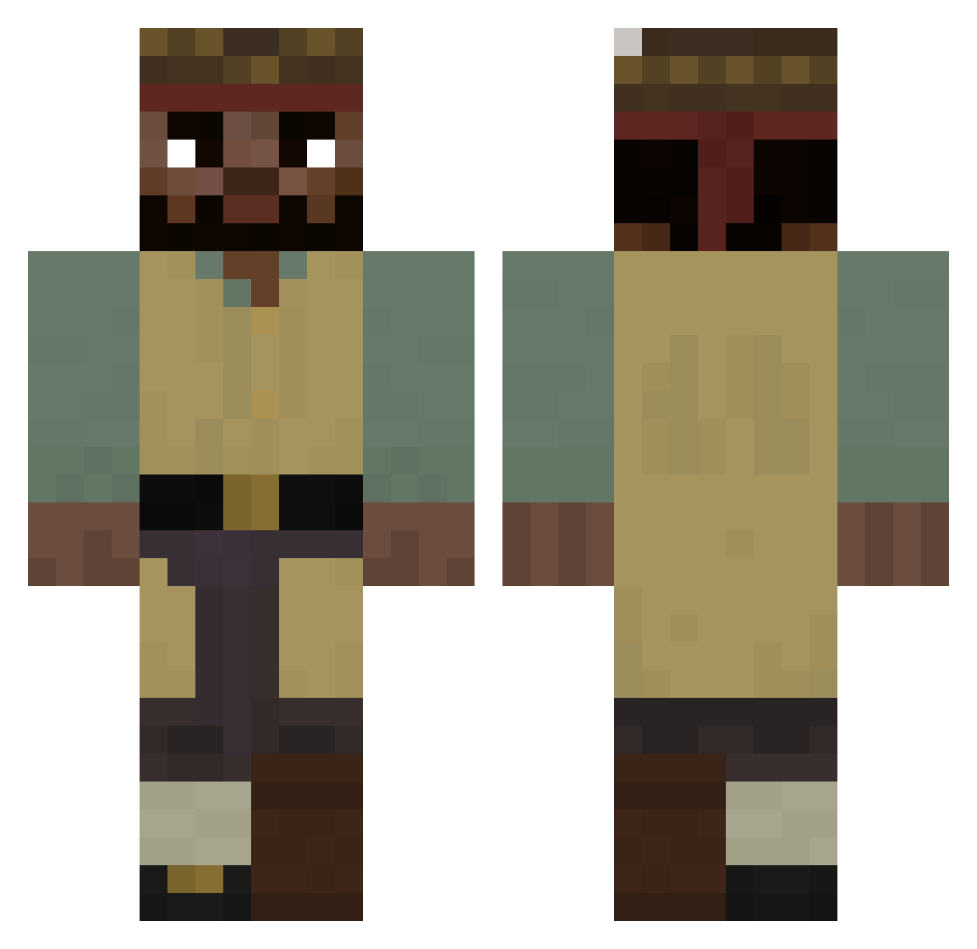 aliferari Minecraft skin, front and back view