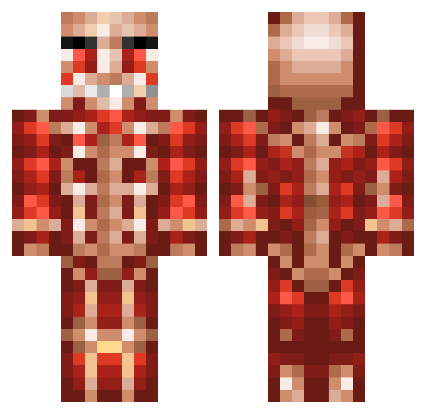 JefferyKash Minecraft skin, front and back view