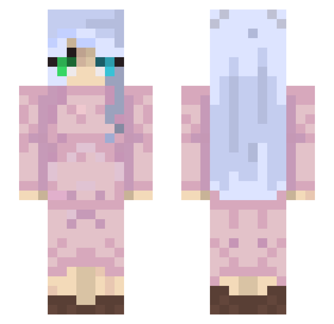 TheGreatEve Minecraft skin, front and back view