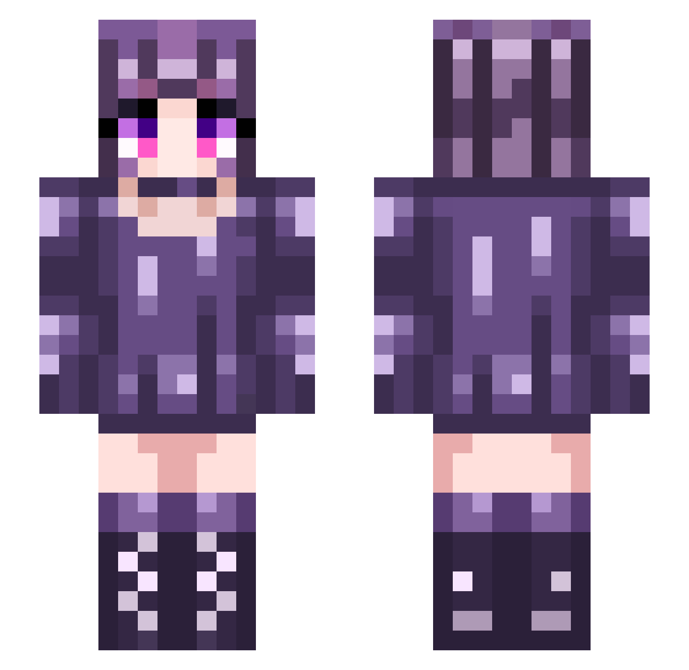 yvgan Minecraft skin, front and back view
