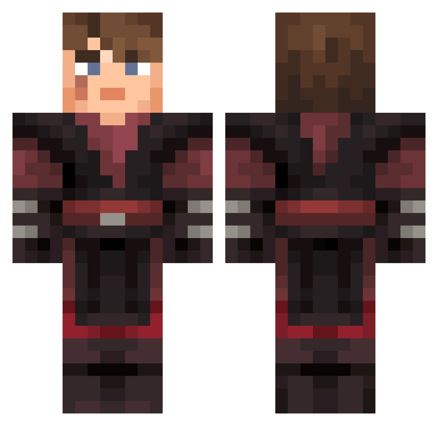 davimose Minecraft skin, front and back view