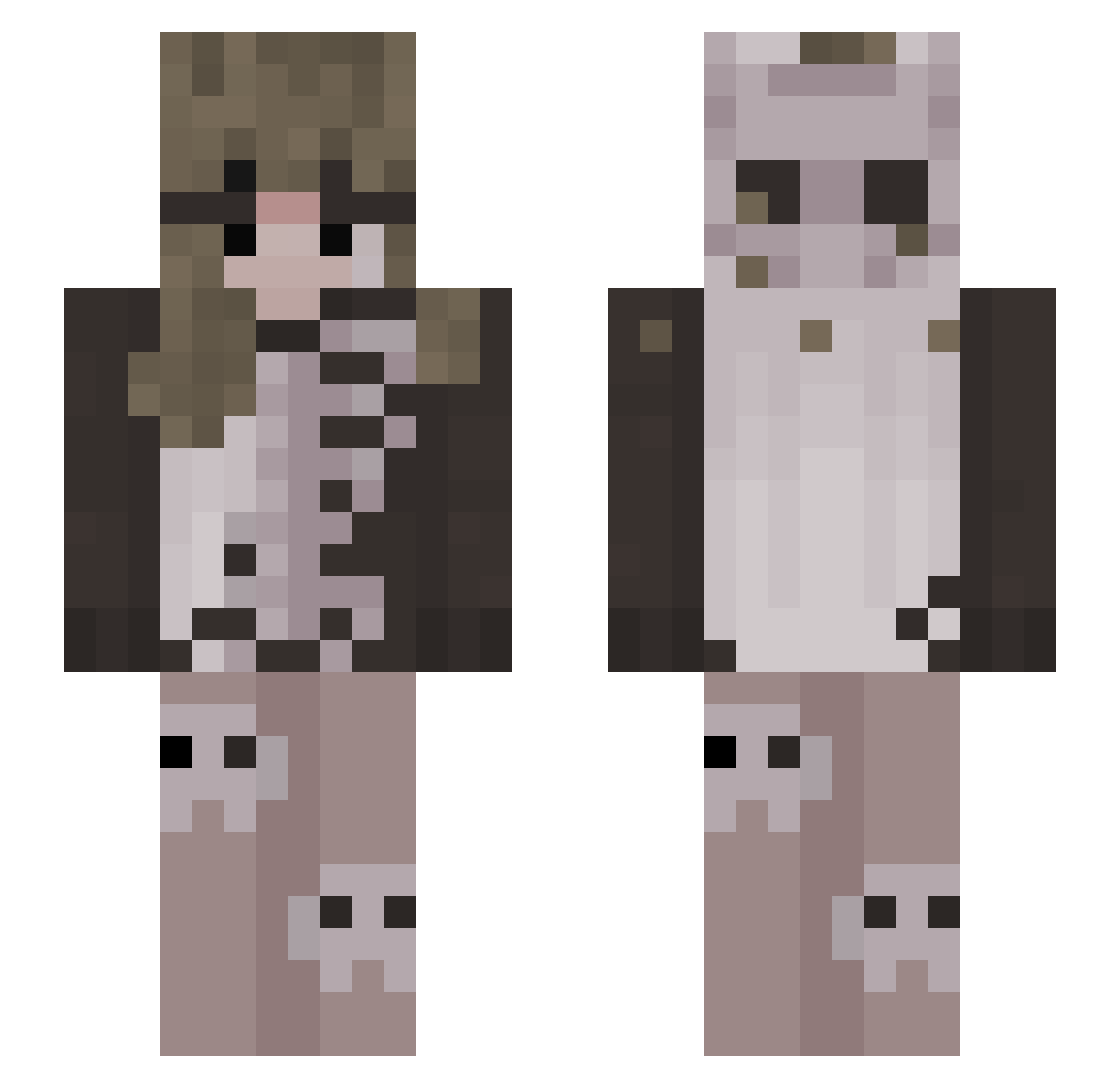 R2CreepU Minecraft skin, front and back view