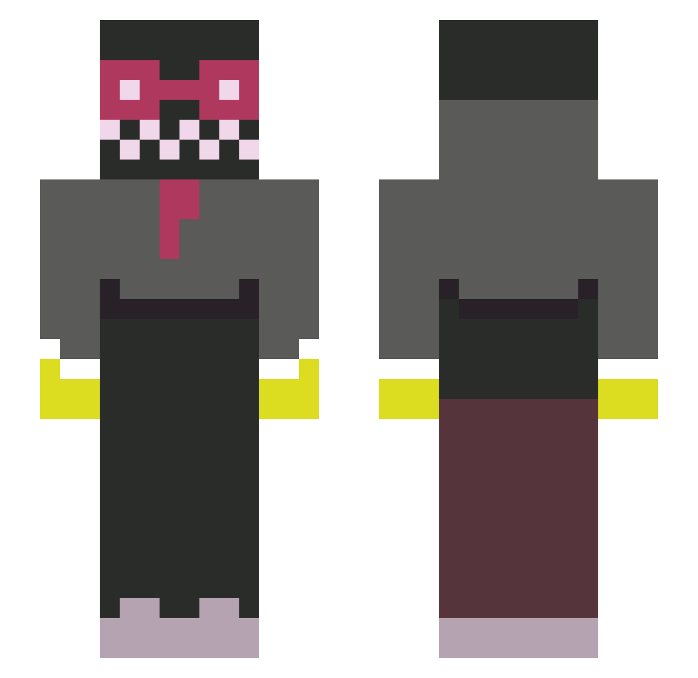 ToiletteMaudite Minecraft skin, front and back view