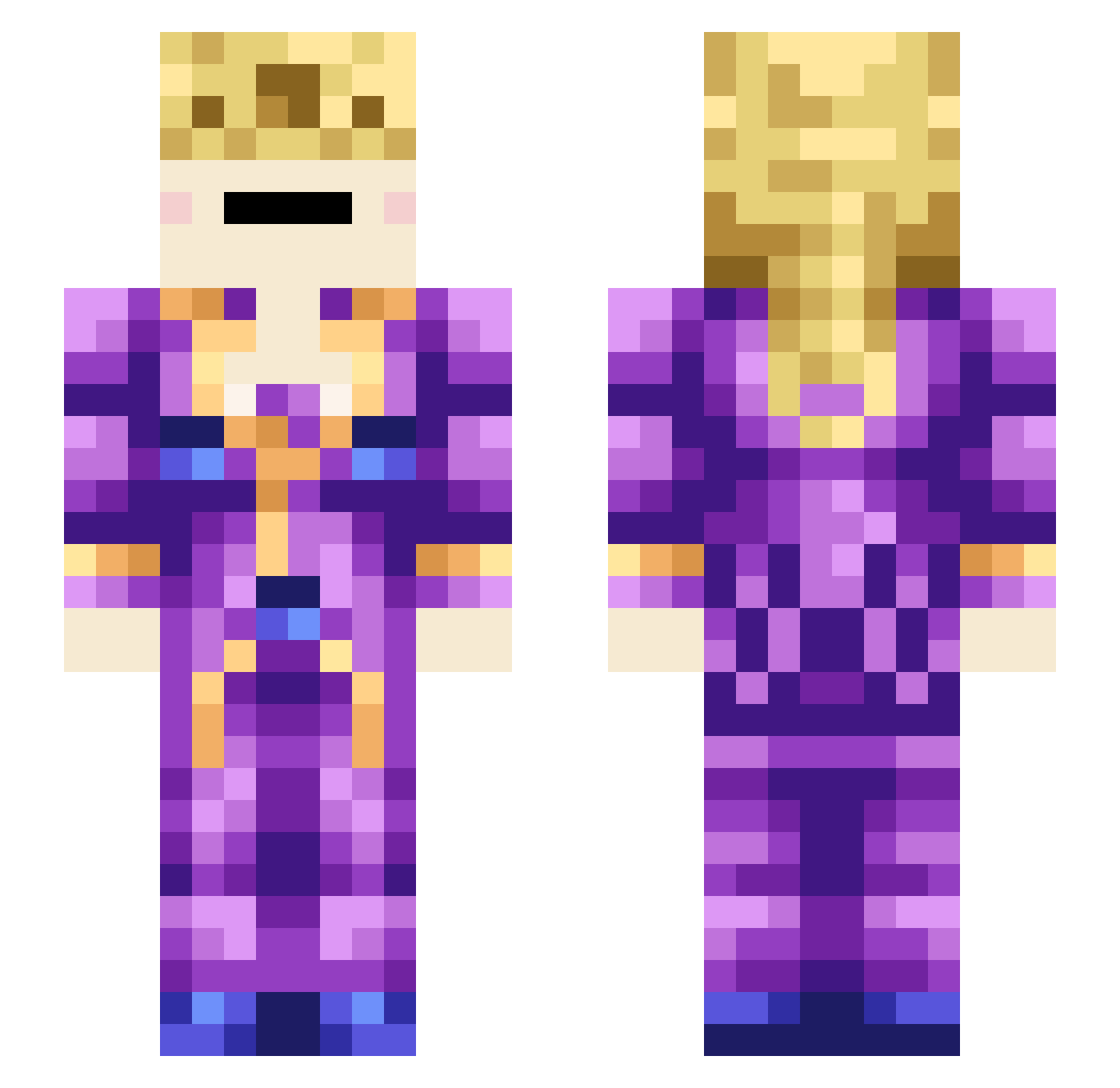 W3mbbu Minecraft skin, front and back view