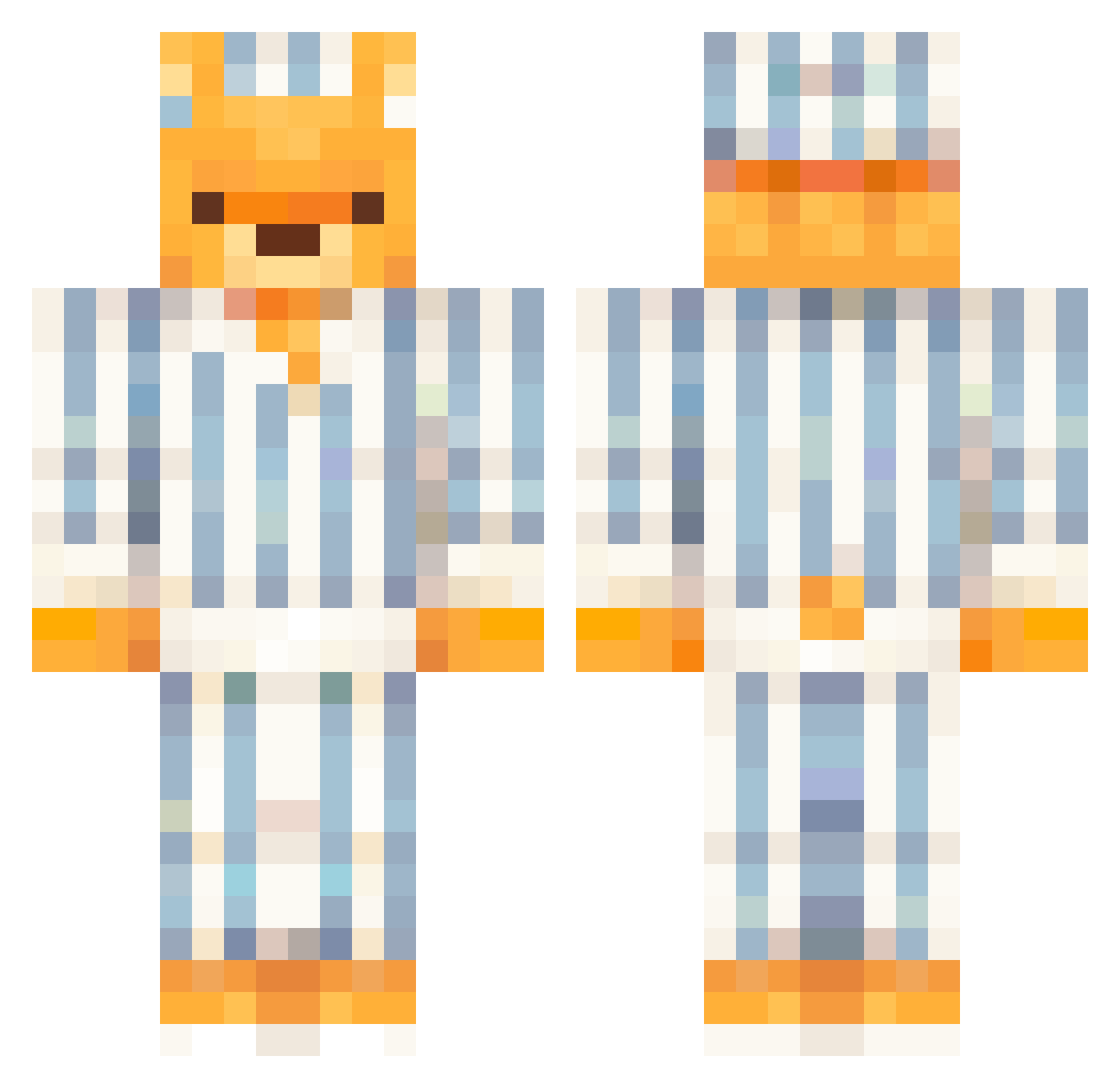 _notyet_ Minecraft skin, front and back view