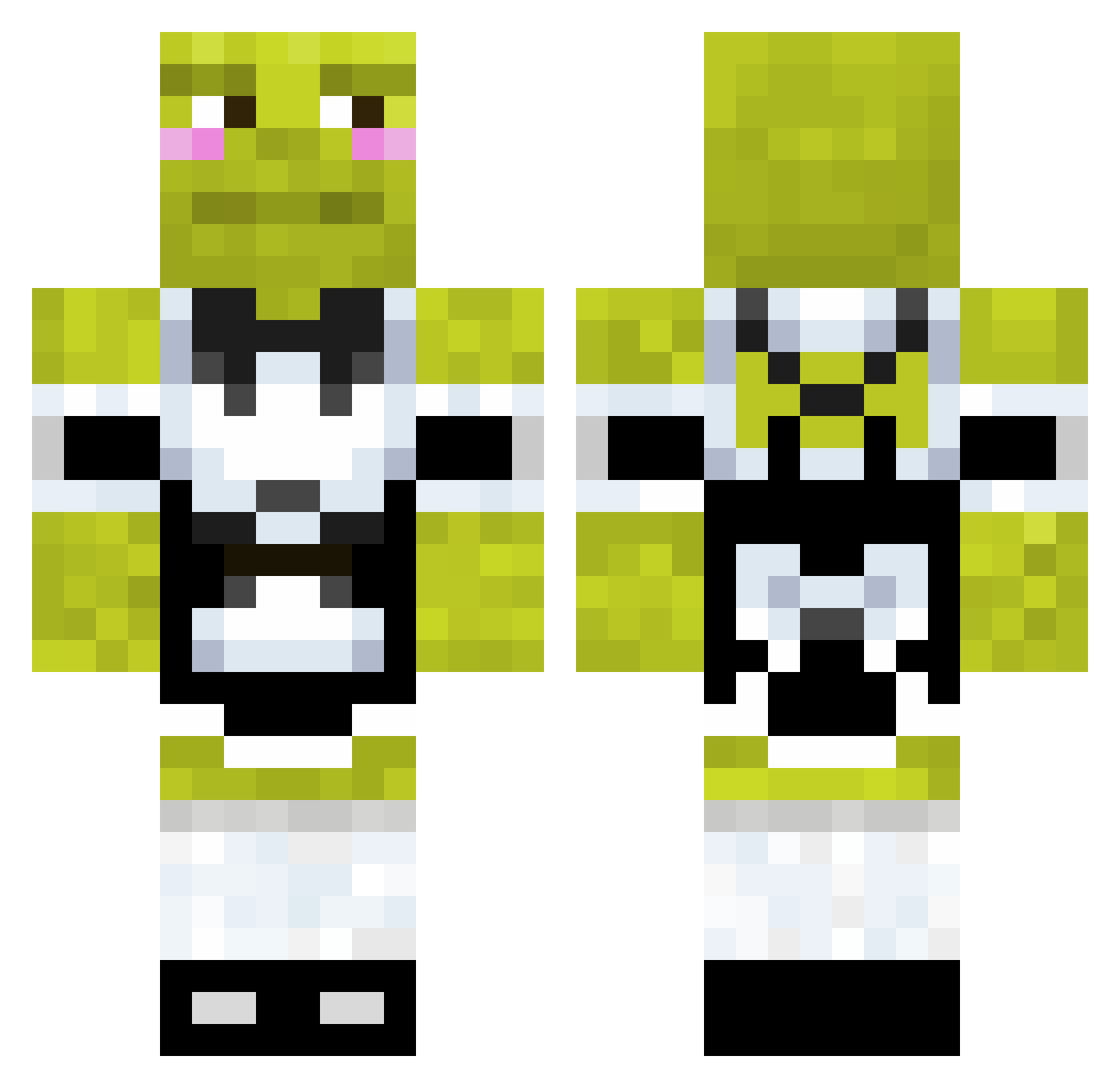 TOCTEPDOCTEP Minecraft skin, front and back view