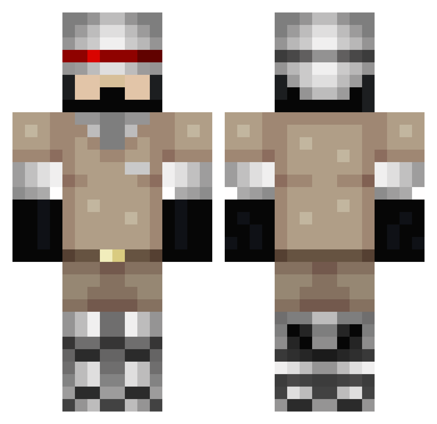 Caff Minecraft skin, front and back view