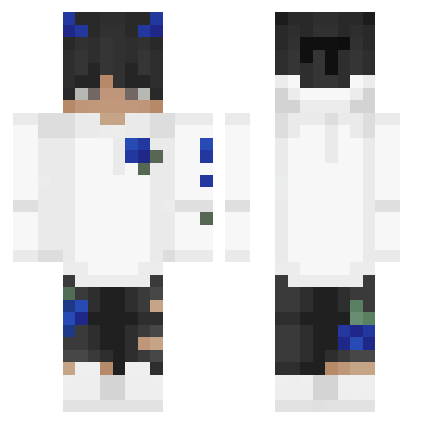 Shayters_Negativ Minecraft skin, front and back view