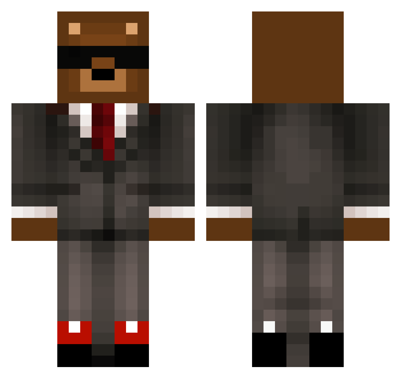 resawn Minecraft skin, front and back view