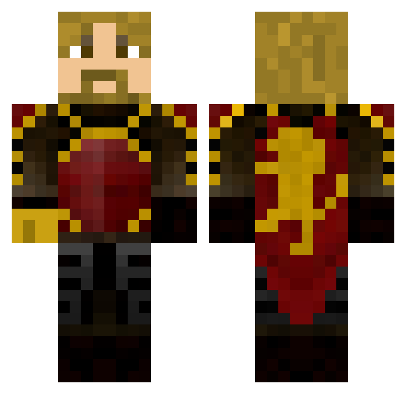Ascaxtius Minecraft skin, front and back view