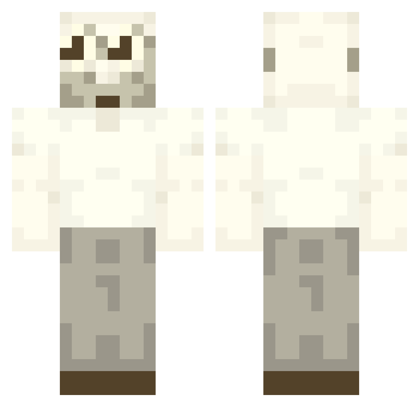 5xspcal Minecraft skin, front and back view