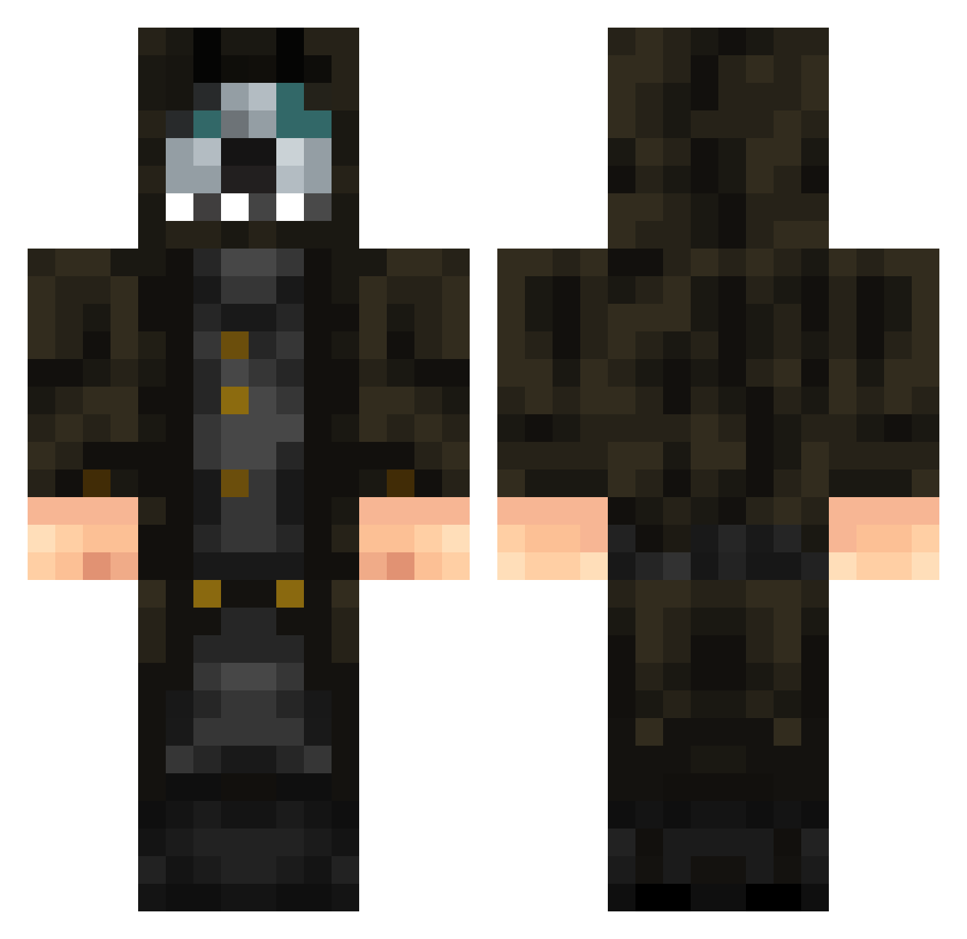 wagerer Minecraft skin, front and back view