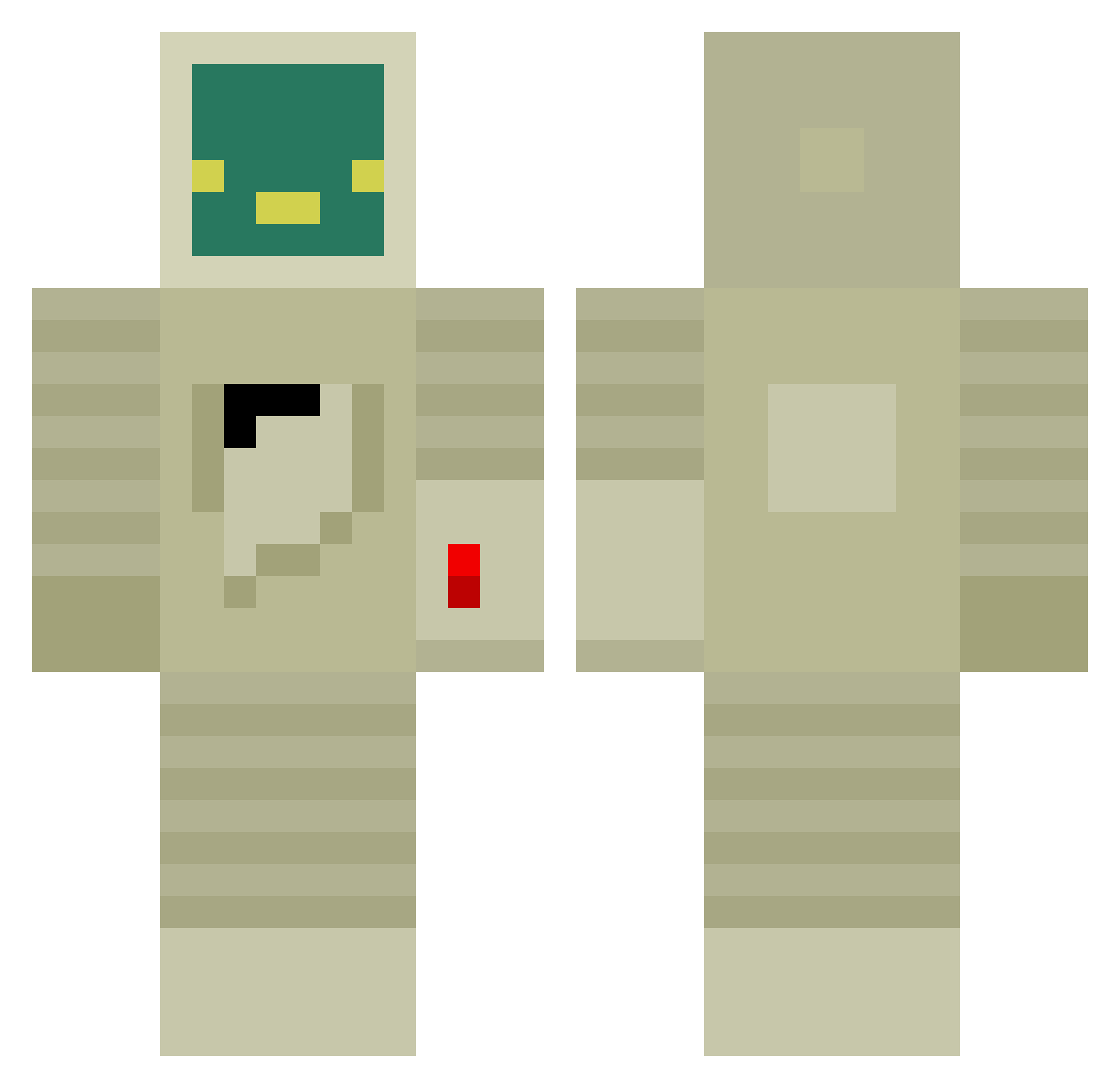 Muspellflame Minecraft skin, front and back view