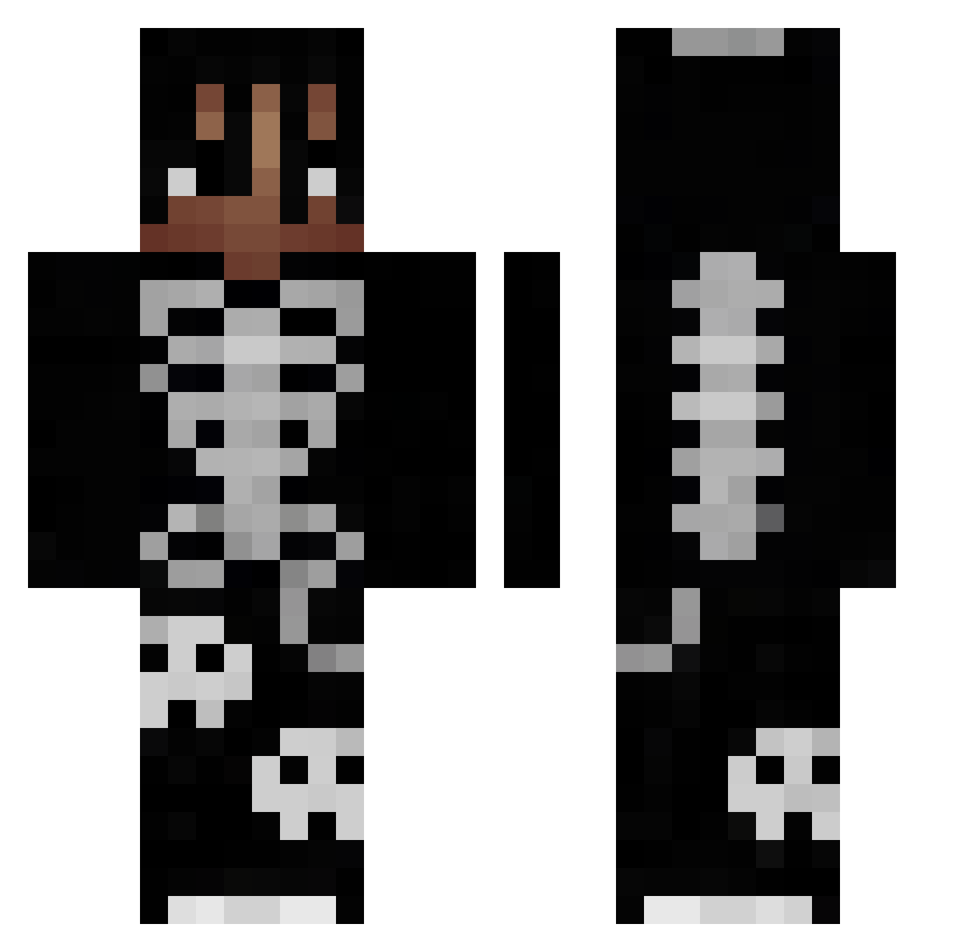 Zxitixy Minecraft skin, front and back view
