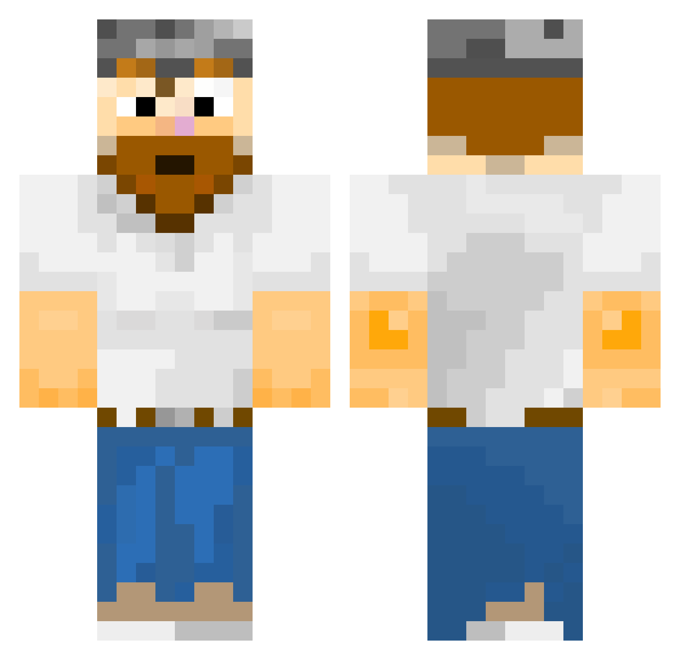 flubnob Minecraft skin, front and back view