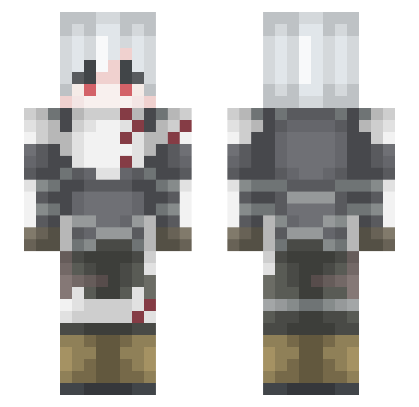 ShiroZEN Minecraft skin, front and back view
