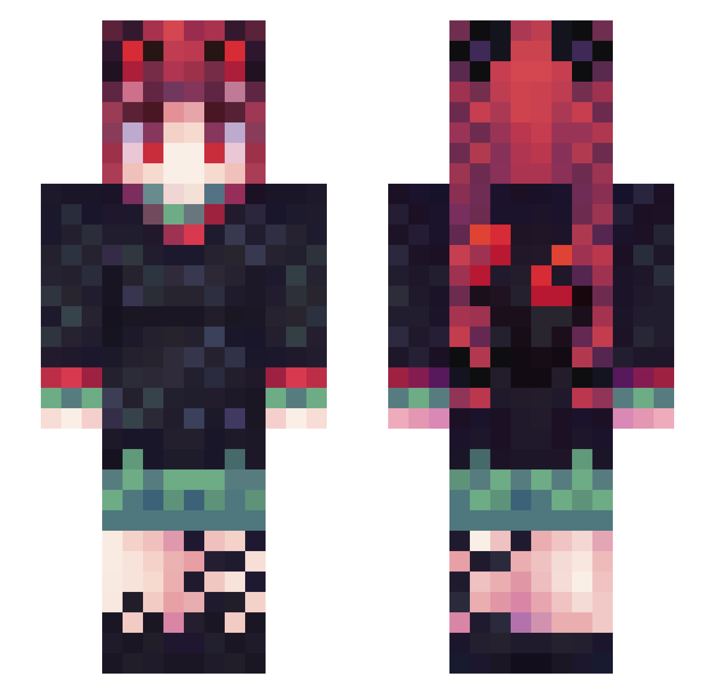 quyupi Minecraft skin, front and back view