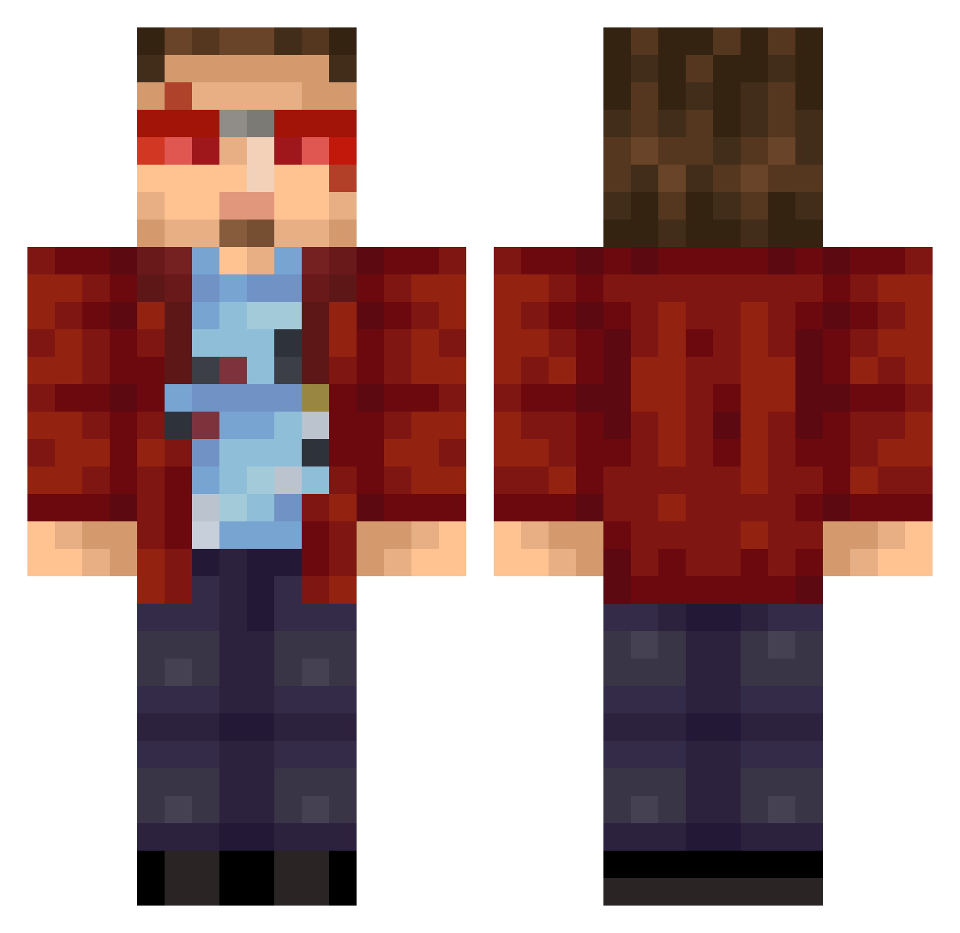 iNeutrino Minecraft skin, front and back view